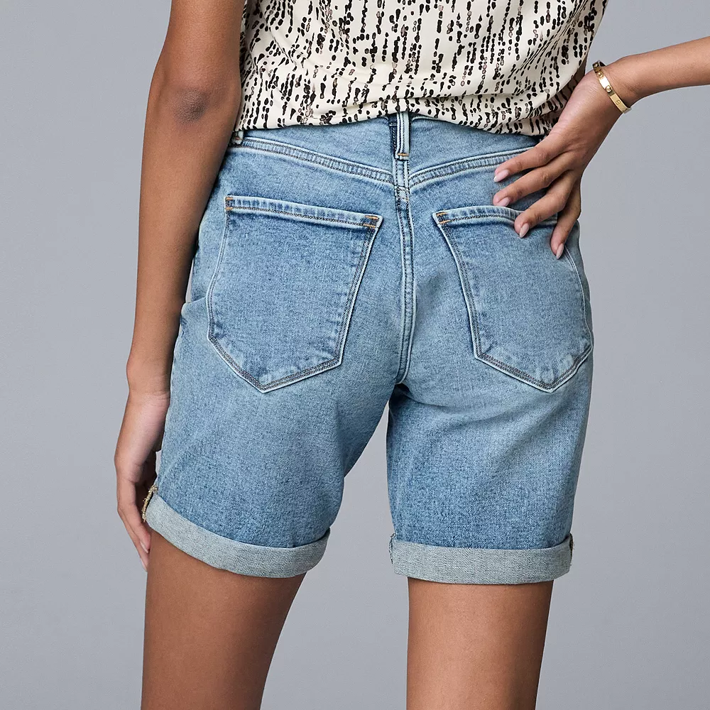 Women's Simply Vera Vera Wang High-Waist Jean Shorts 7 Women's Simply Vera Vera Wang High-Waist Jean Shorts - Image 5