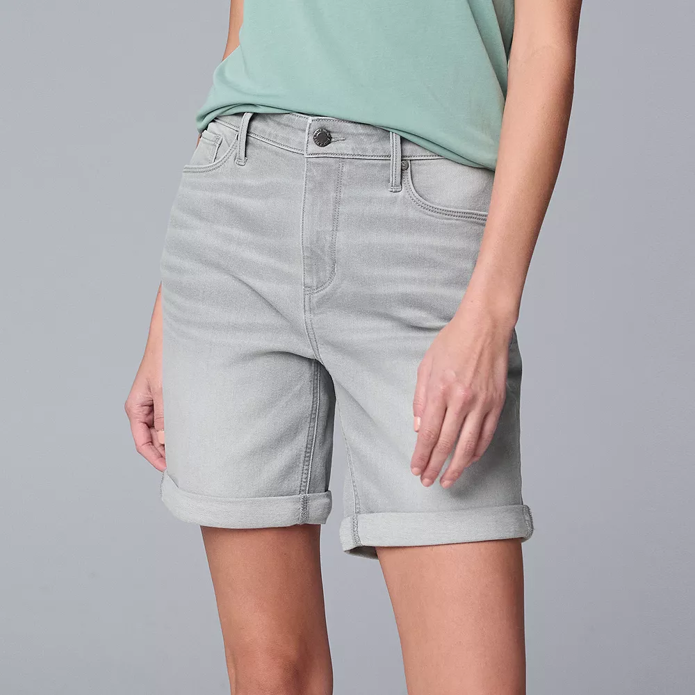 Women's Simply Vera Vera Wang High-Waist Jean Shorts 4 Women's Simply Vera Vera Wang High-Waist Jean Shorts - Image 2