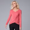 Women's Simply Vera Vera Wang Twist-Front Top -SIMPLY VERA VERA WANG Sales 5853079 Comet Coral