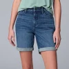 Women's Simply Vera Vera Wang High-Waist Cuffed Jean Shorts