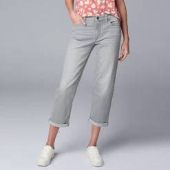 SIMPLY VERA VERA WANG Sales 14 Women's Simply Vera Vera Wang Relaxed Boyfriend Crop Pants
