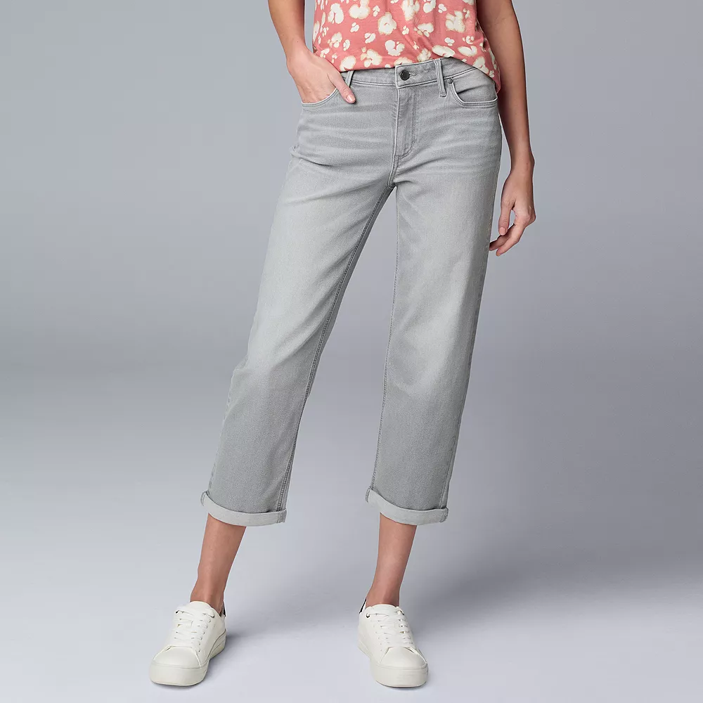 Women's Simply Vera Vera Wang Relaxed Boyfriend Crop Pants 3 Women's Simply Vera Vera Wang Relaxed Boyfriend Crop Pants