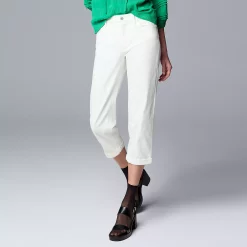 Women's Simply Vera Vera Wang Relaxed Boyfriend Crop Pants 9 Women's Simply Vera Vera Wang Relaxed Boyfriend Crop Pants -SIMPLY VERA VERA WANG Sales 5880278 Modern White