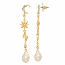 Simply Vera Vera Wang Gold Tone Simulated Pearl Celestial Drop Earrings