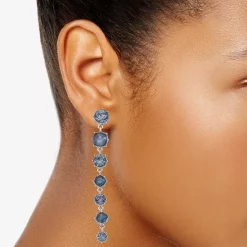 Simply Vera Vera Wang Silver Tone Simulated Blue Crystal Linear Drop Earrings -SIMPLY VERA VERA WANG Sales 5895470 ALT