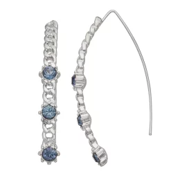 Simply Vera Vera Wang Silver Tone Simulated Blue Crystal Chain Threader Earrings