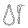 Simply Vera Vera Wang Silver Tone Curb Chain Front-To-Back Loop Drop Earrings -SIMPLY VERA VERA WANG Sales 5895907
