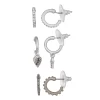 Simply Vera Vera Wang Silver Tone Heart And Arrow Huggie Earring Set -SIMPLY VERA VERA WANG Sales 5896170