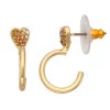 Simply Vera Vera Wang Gold Tone Pave Heart C Hoop Earrings -SIMPLY VERA VERA WANG Sales 5896172