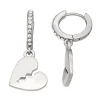 Simply Vera Vera Wang Silver-Tone Drop Heart Hoop Earrings -SIMPLY VERA VERA WANG Sales 5896185