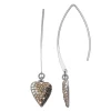 Simply Vera Vera Wang Silver Tone Pave Heart Threader Earrings -SIMPLY VERA VERA WANG Sales 5896188