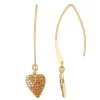 Simply Vera Vera Wang Gold Tone Pave Heart Threader Earrings -SIMPLY VERA VERA WANG Sales 5896190