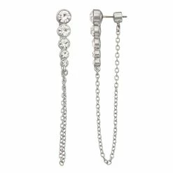 Simply Vera Vera Wang Silver Tone Linear Front Back Earrings
