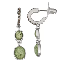 Simply Vera Vera Wang Silver 12 MM Double-Drop Hoop Earrings