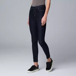 Women's Simply Vera Vera Wang Mid-Rise Shaping Denim Ankle Leggings -SIMPLY VERA VERA WANG Sales 5900852 Dark Wash