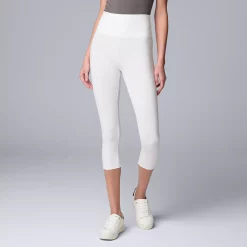 Women's Simply Vera Vera Wang High Rise Cotton Shaping Capri Leggings -SIMPLY VERA VERA WANG Sales 5910199 White