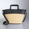 Simply Vera Vera Wang Top Handle Straw Satchel Bag -SIMPLY VERA VERA WANG Sales 5918245 Natural Black Straw