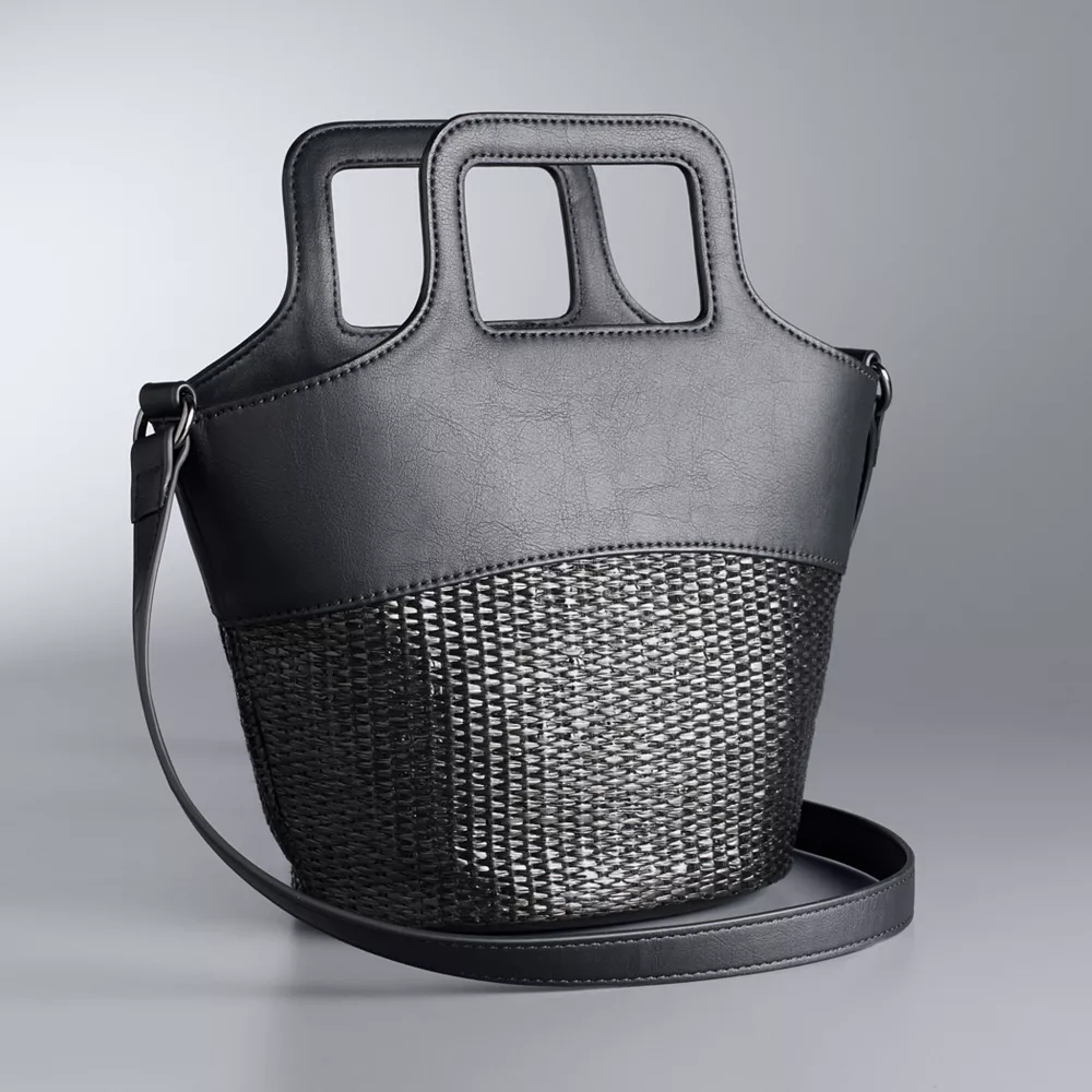 Simply Vera Vera Wang Top Handle Straw Crossbody Bag 6 Simply Vera Vera Wang Top Handle Straw Crossbody Bag - Image 4