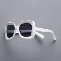 Women's Simply Vera Vera Wang Kym Oversized Plastic Square 22mm Sunglasses -SIMPLY VERA VERA WANG Sales 5989301 White Smoke Lens