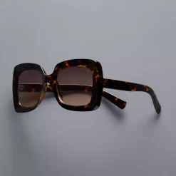 Women's Simply Vera Vera Wang Kym Oversized Plastic Square 22mm Sunglasses -SIMPLY VERA VERA WANG Sales 5989301 Yellow Tort Pink Lens