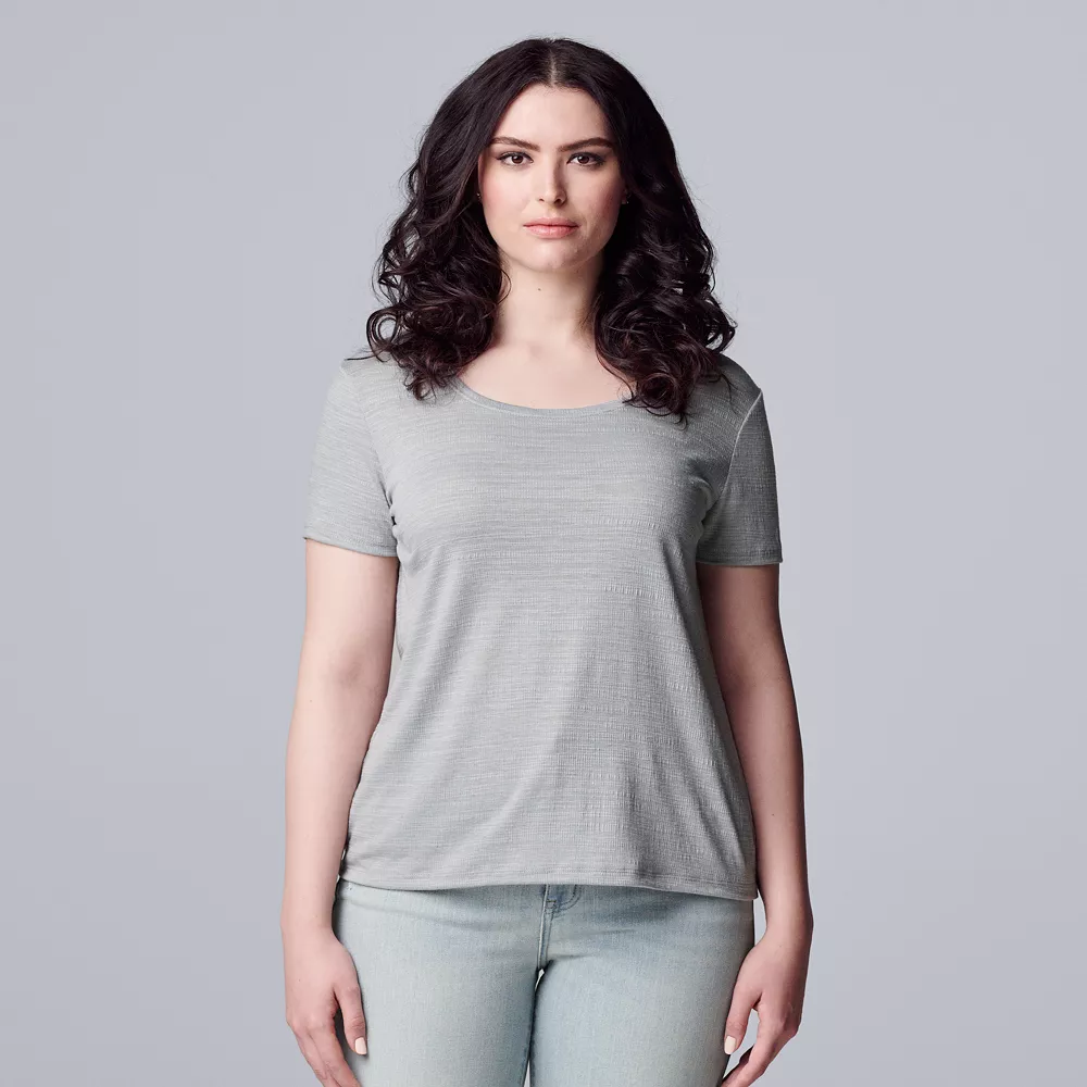 Women's Simply Vera Vera Wang Relaxed Fit Textured Tee 7 Women's Simply Vera Vera Wang Relaxed Fit Textured Tee - Image 6