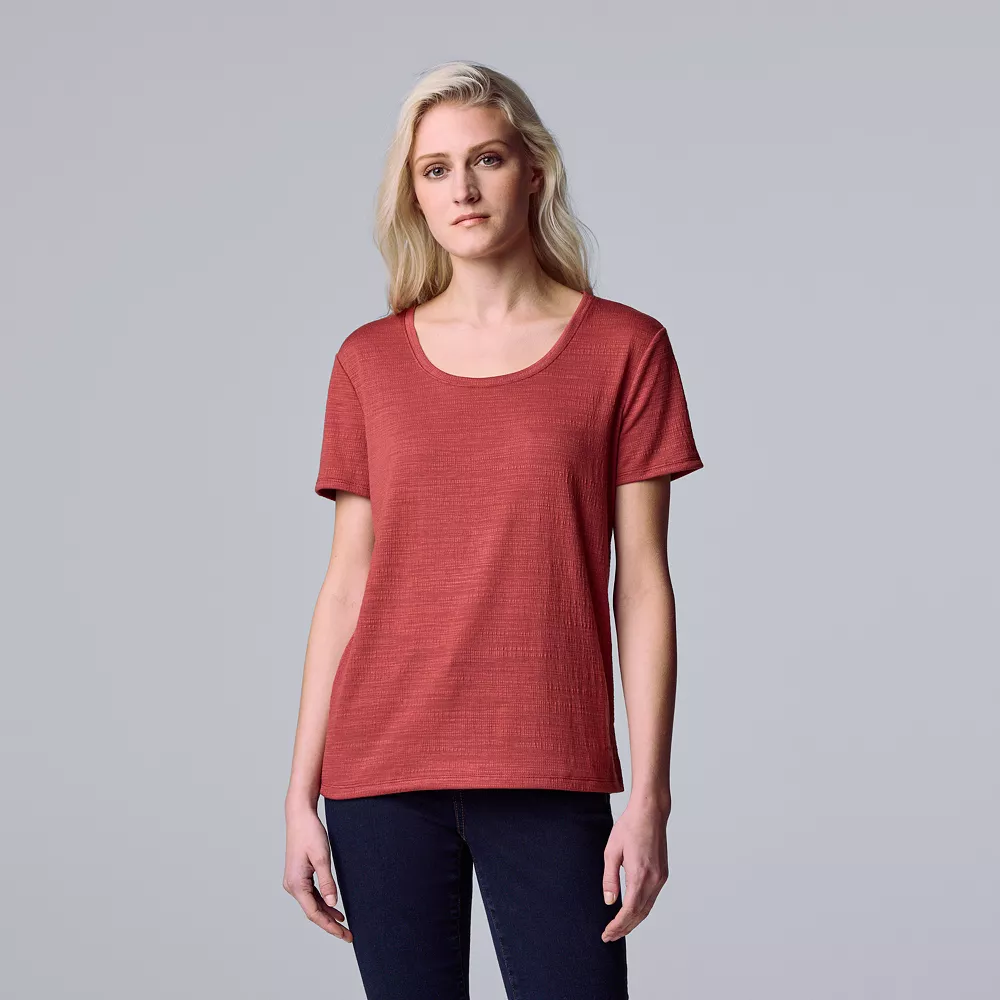 Women's Simply Vera Vera Wang Relaxed Fit Textured Tee 5 Women's Simply Vera Vera Wang Relaxed Fit Textured Tee - Image 4