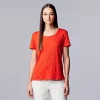 Women's Simply Vera Vera Wang Relaxed Fit Textured Tee 1 Women's Simply Vera Vera Wang Relaxed Fit Textured Tee -SIMPLY VERA VERA WANG Sales 6046893 Red Kiss