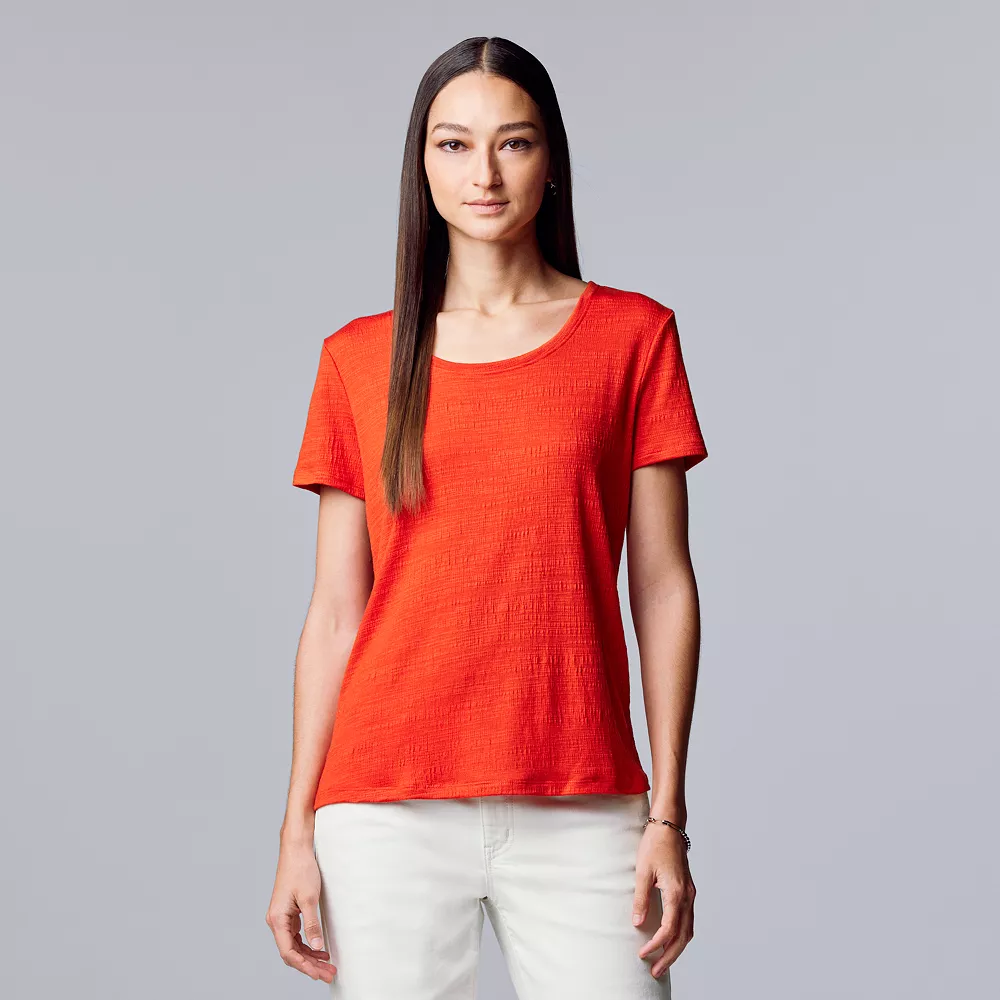 Women's Simply Vera Vera Wang Relaxed Fit Textured Tee 2 Women's Simply Vera Vera Wang Relaxed Fit Textured Tee