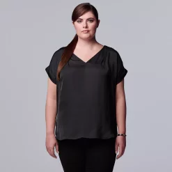 Plus Size Simply Vera Vera Wang Dolman Popover Top -SIMPLY VERA VERA WANG Sales 6047268 Black