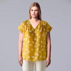Plus Size Simply Vera Vera Wang Dolman Popover Top -SIMPLY VERA VERA WANG Sales 6047268 Shadow Petals