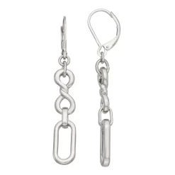 Simply Vera Vera Wang Silver Tone Mixed Chain Link Earrings