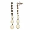 Simply Vera Vera Wang Black Tone and Simulated Pearl Linear Earrings