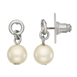 Simply Vera Vera Wang Silver Tone Post Simulated Pearl Drop Earrings