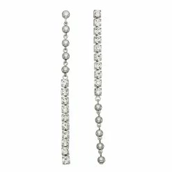 Simply Vera Vera Wang Silver Tone Post Bead Linear Earrings