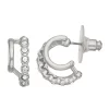 Simply Vera Vera Wang Silver Tone Post Stone Hoop Earrings -SIMPLY VERA VERA WANG Sales 6061072