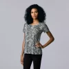 Women's Simply Vera Vera Wang Print Relaxed Fit Tee -SIMPLY VERA VERA WANG Sales 6171592 Graphic Lace