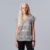 Petite Simply Vera Vera Wang V-Neck Popover Top 1 Petite Simply Vera Vera Wang V-Neck Popover Top -SIMPLY VERA VERA WANG Sales 6196783 Floral Lace